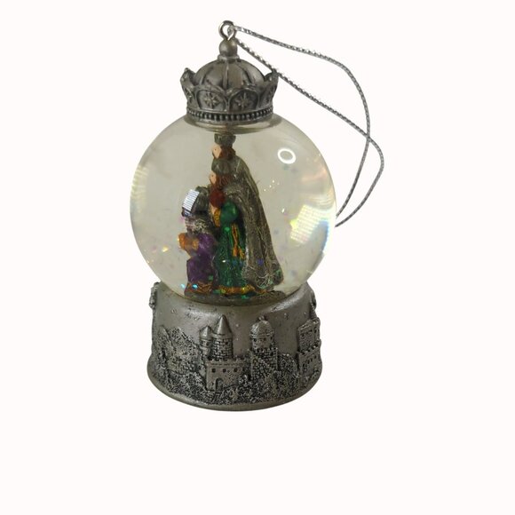 Vintage Three Wise Men Nativity Hanging Snow Globe Christmas Ornament - Picture 2 of 4